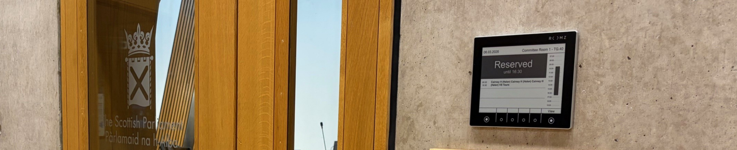 ROOMZ x The Scottish Parliament meeting room solution