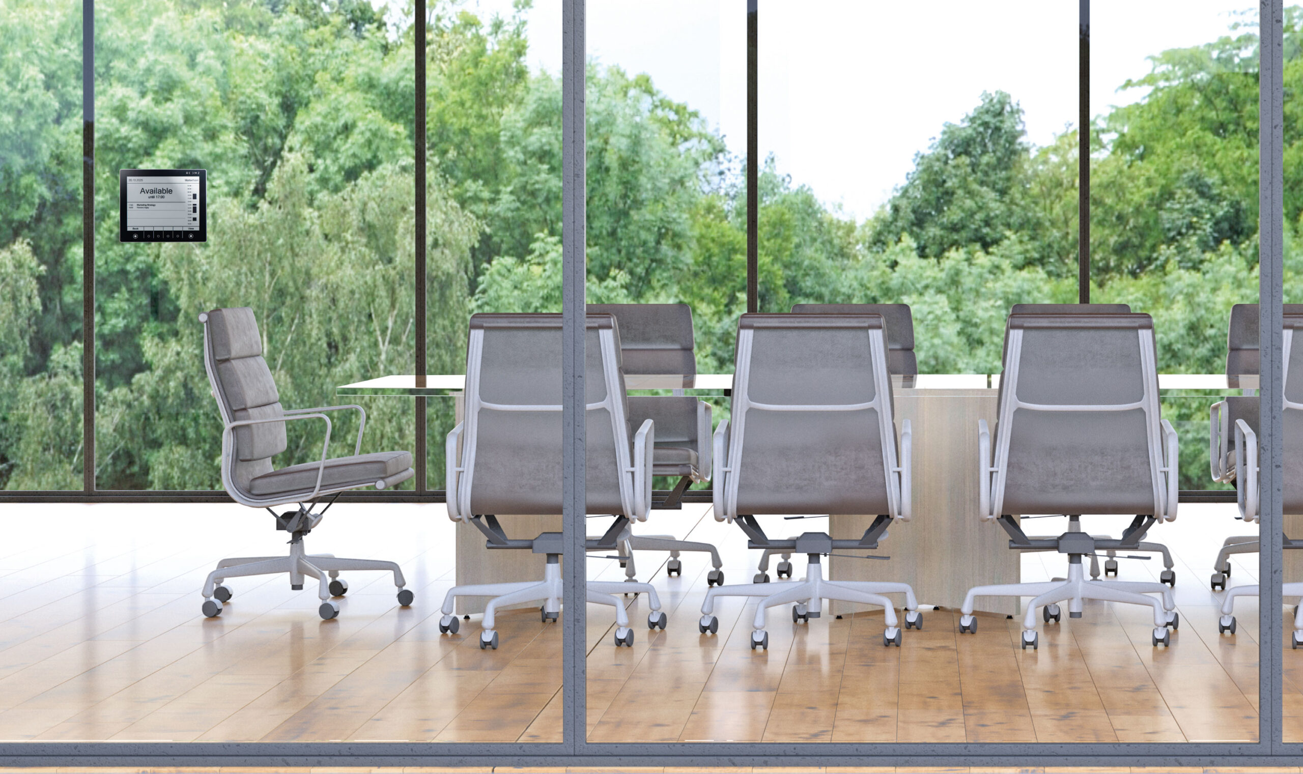 Meeting room with a ROOMZ display